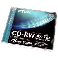 Диск CD-RW TDK 700Mb 12x speed