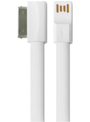 Кабель DF iMAGNET-01 Apple 30-pin iPhone 3G/4/iPad белый