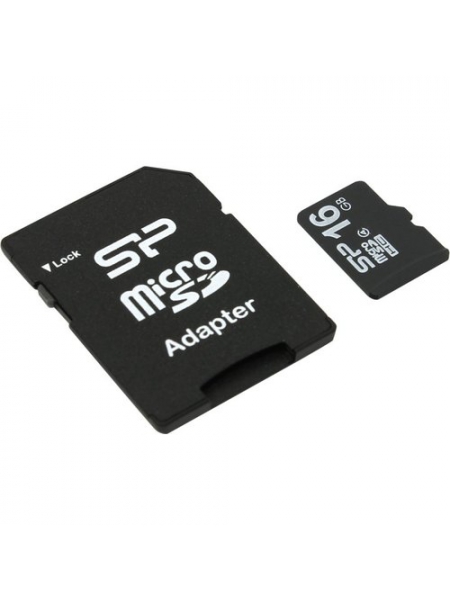 Карта памяти Silicon Power SP016GBSTH004V10 microSDHC Memory Card 16Gb Class4