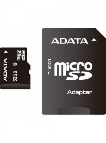 Карта памяти ADATA microSDHC Class 10 32GB + SD adapter