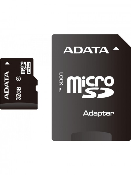 Карта памяти ADATA microSDHC-32Gb Class10 + microSD SD Adapter,  microSDHC Memory Card