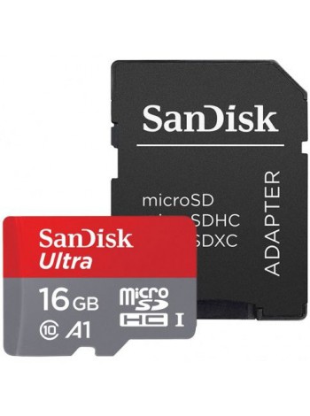 Карта памяти SanDisk Ultra microSDHC Class 10 UHS-I 48MB/s 16GB + SD adapter