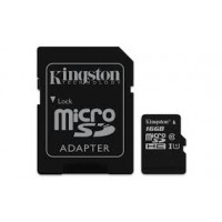 Карта памяти Kingston microSDC-16Gb Class10 + microSD, SD Adapter