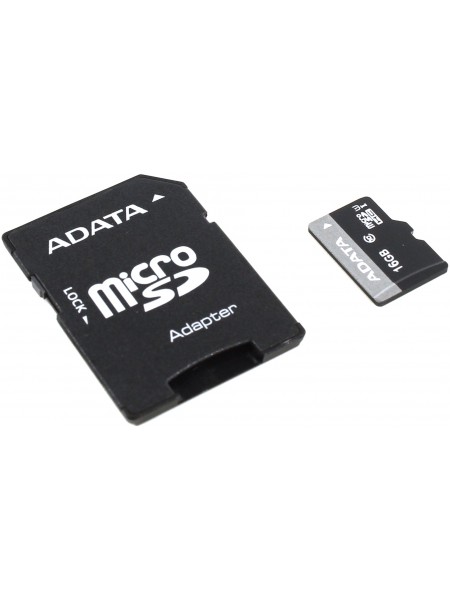Карта памяти ADATA microSDHC-16Gb Class10+microSD