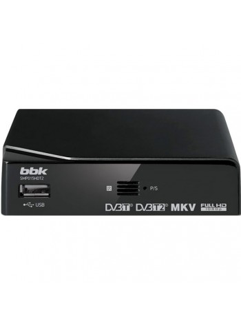 Ресивер для цифрового ТВ DVB-T2 BBK SMP015HDT2, темно-серый