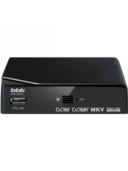 Ресивер для цифрового ТВ DVB-T2 BBK SMP015HDT2, темно-серый